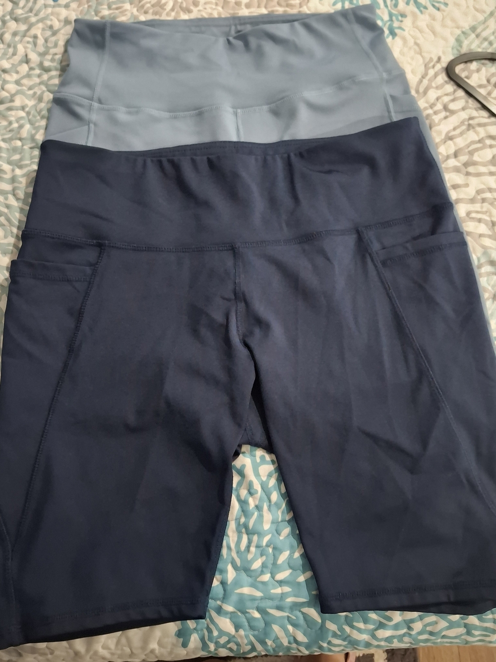 Woman Navy and Light Blue Active Bike Shorts